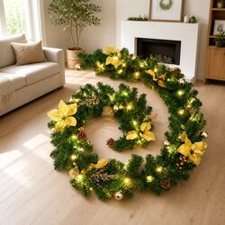 Warm Christmas Garland with LED Lights for Your Home