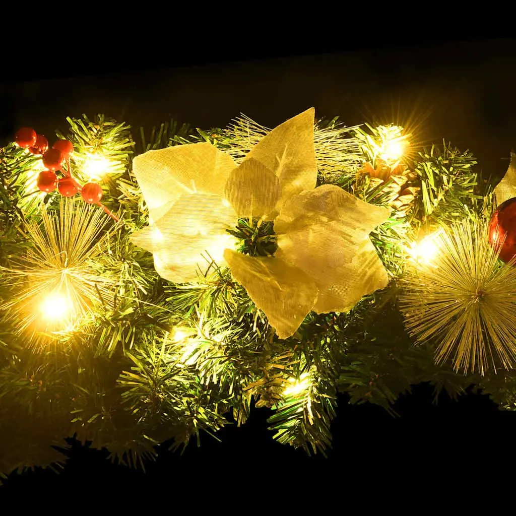 Christmas Garland LED Lights 2.7m Green Indoor Outdoor Decoration
