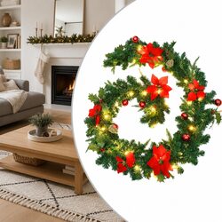 Quality Green PVC Christmas Garland with Integrated LED Lights