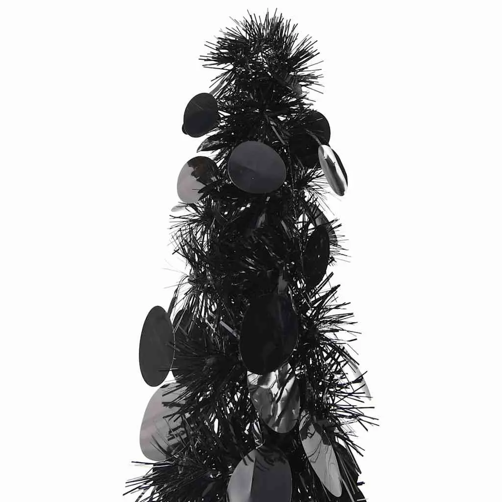 Pop-up Artificial Christmas Tree Black 120cm Lightweight Collapsible Holiday Decoration
