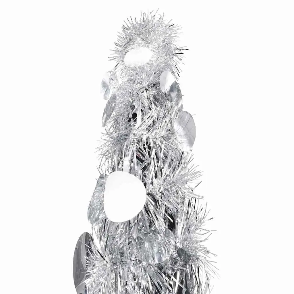 Pop-up Artificial Christmas Tree 150cm Silver Indoor Outdoor Holiday Decoration