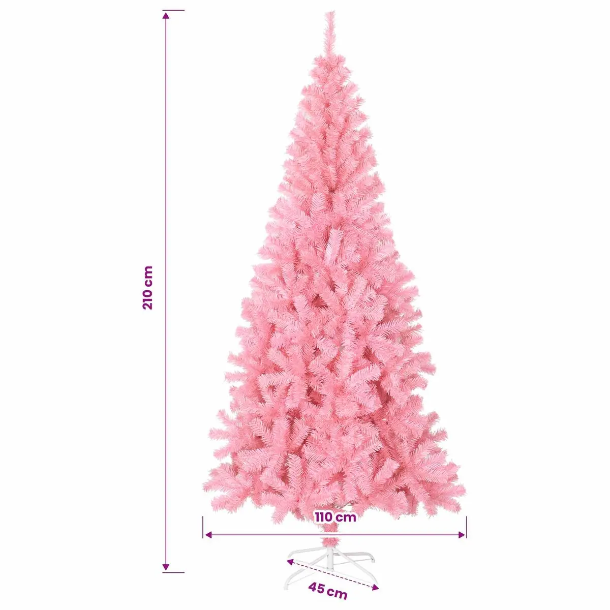 Artificial Christmas Tree 210cm Pink Indoor Decor