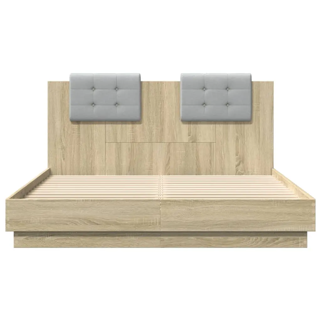 Brown Bed Frame with LED Lights