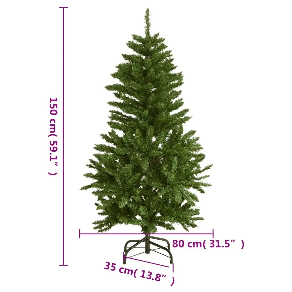 Artificial Christmas Tree 150cm Holiday Decoration Green 150 LEDs 8 Lighting Modes