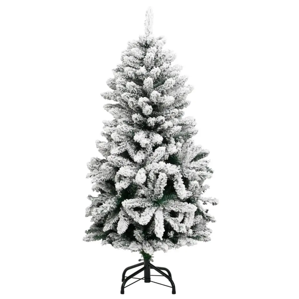 Artificial Christmas Tree Flocked Snow 150cm Green 150 LEDs
