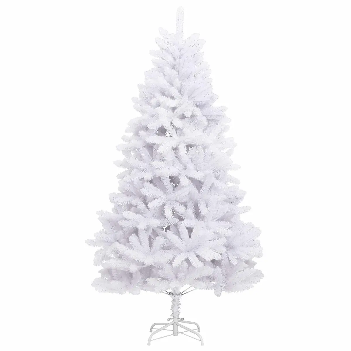 Artificial Christmas Tree 180cm White Hinged Branches Holiday Seasonal