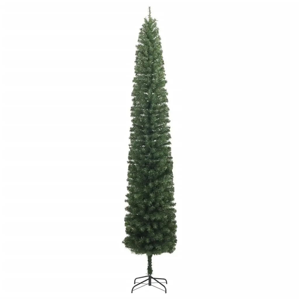 Slim Christmas Tree 270cm Green Pencil Decoration Space Saving with 300 LEDs