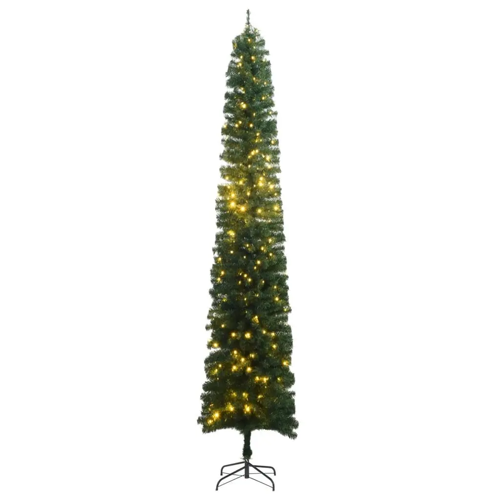 Slim Christmas Tree 300 cm Green 300 LEDs 8 Lighting Modes Artificial Holiday
