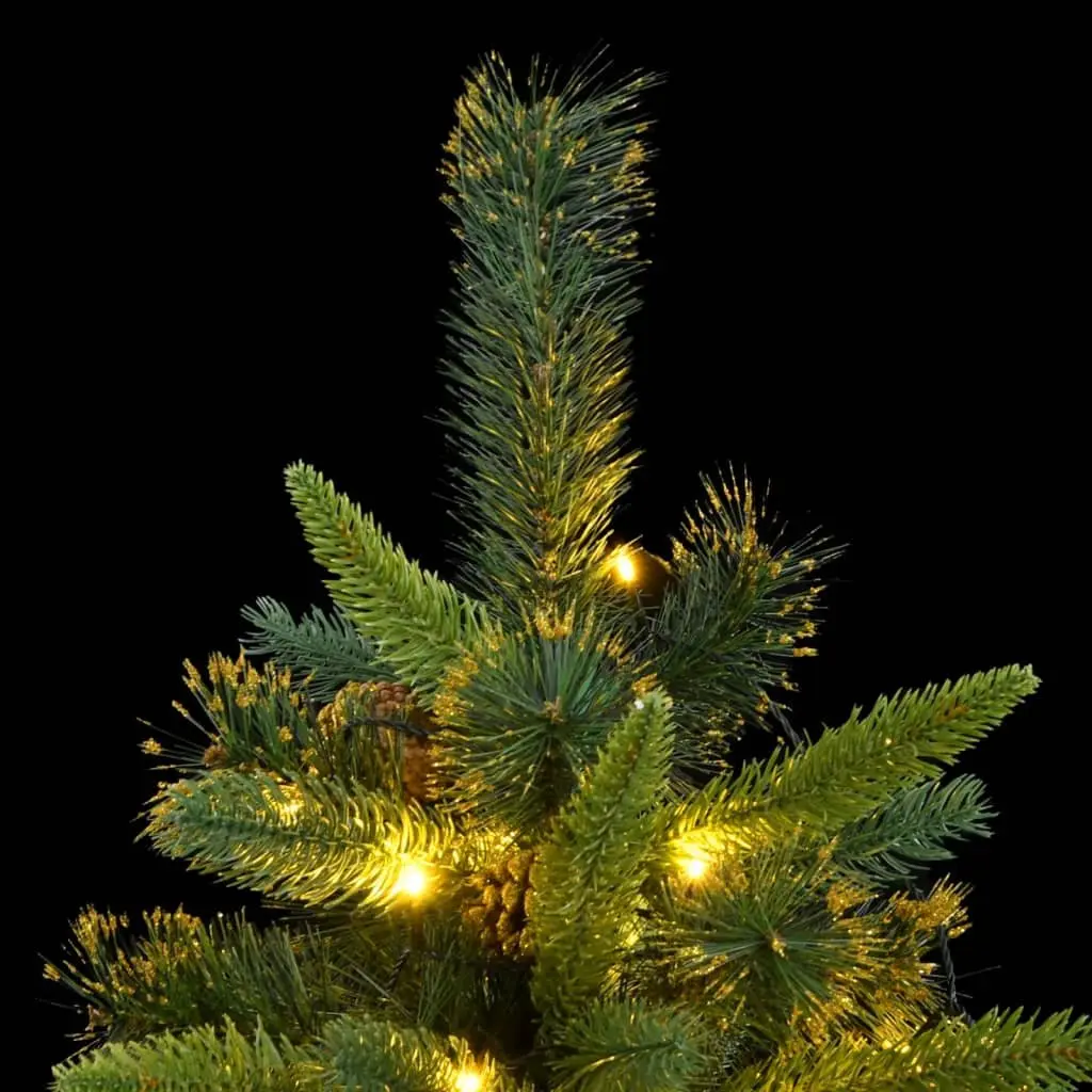 Artificial Christmas Tree 180cm Hinged with 300 LEDs 8 Lighting Modes Holiday Decor