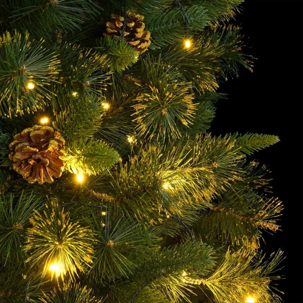 Artificial Christmas Tree 180cm Hinged with 300 LEDs 8 Lighting Modes Holiday Decor