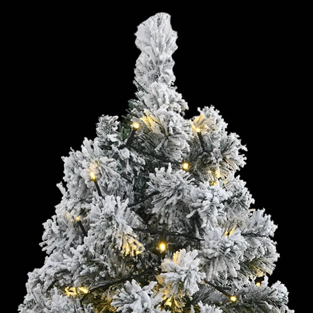 Artificial Christmas Tree 210cm Flocked Snow Green 300 LEDs 8 Lighting Modes