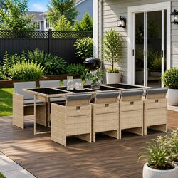 Warm 9 Piece Garden Dining Set for Comfort and Value