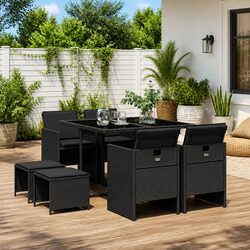Warm and Practical 9 Piece Outdoor Dining Set