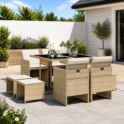 Comfortable 9 Piece Garden Dining Set with Value
