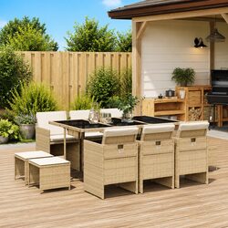 Comfortable and Practical 11-Piece Outdoor Dining Set