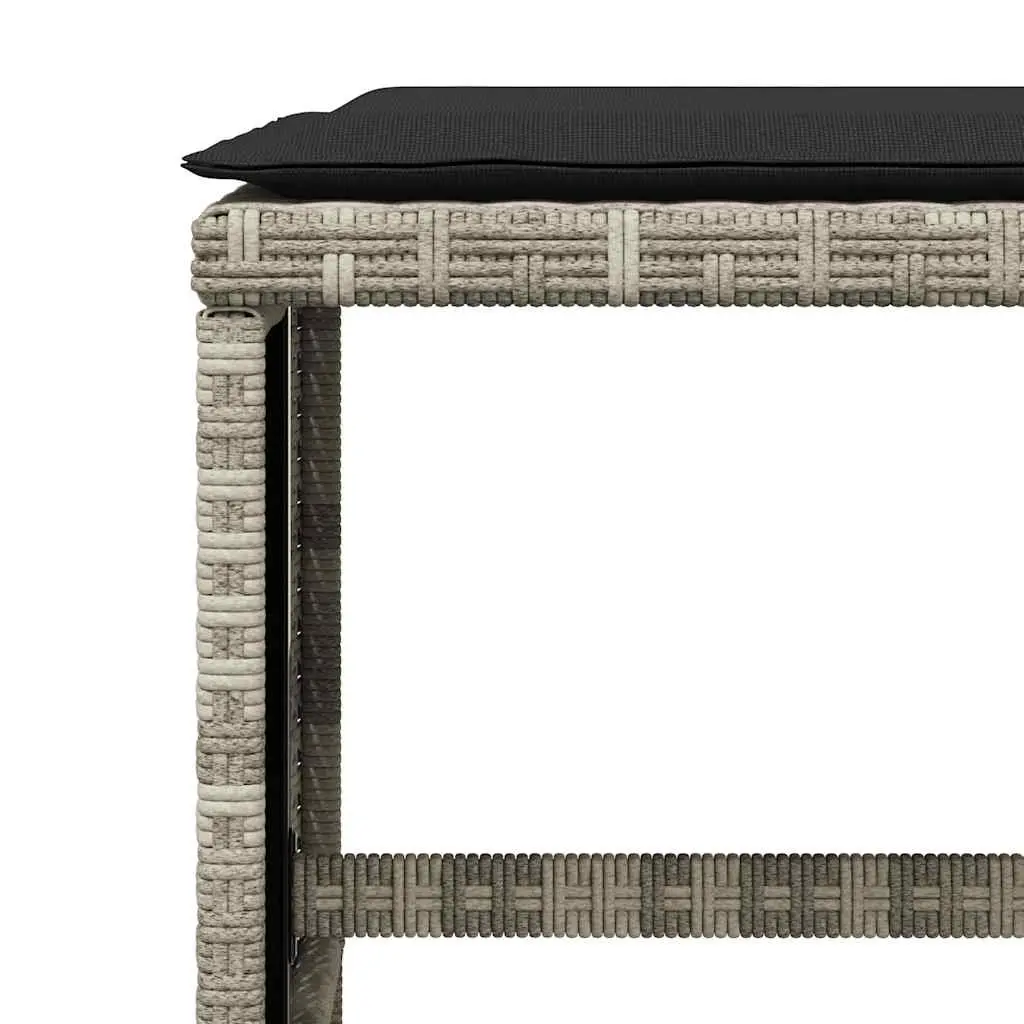 Outdoor Furniture Set 11 Piece Garden Dining Light Grey PE Rattan with Cushions