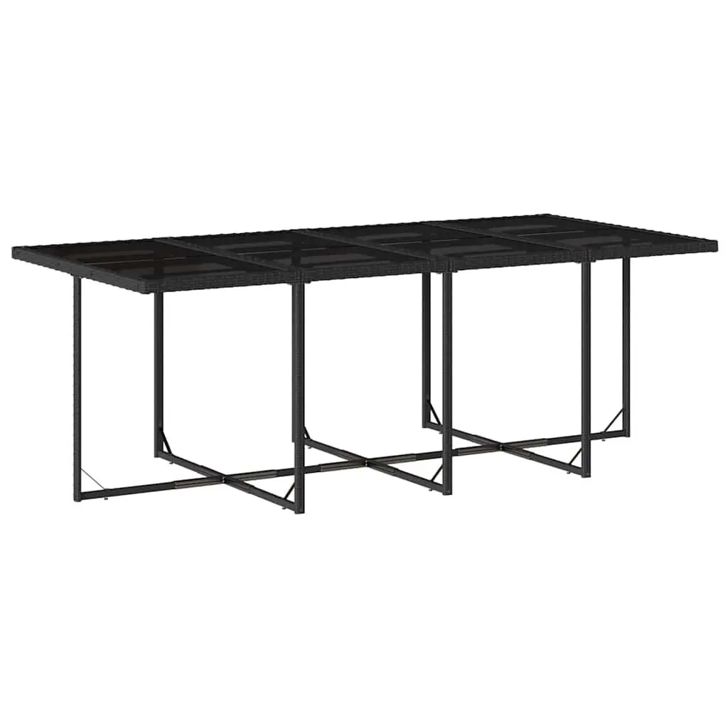 13 Piece Outdoor Dining Set Garden Furniture Black Poly Rattan with Cushions