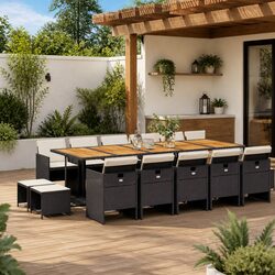 Comfortable 15-Piece Outdoor Dining Set for Relaxation