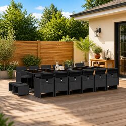 Value-Packed 17 Piece Garden Dining Set with Cushions