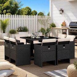 Reliable 9 Piece Outdoor Dining Set with Comfort and Style