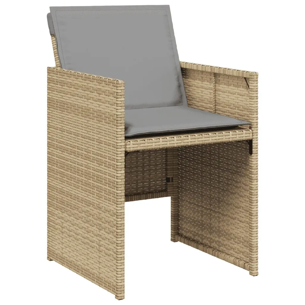 Outdoor Furniture Set 9 Piece Patio Dining Table Chairs Cushions Beige
