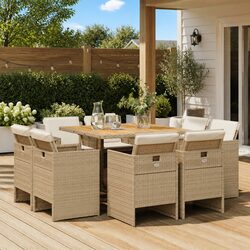 Comfortable and Stylish 9 Piece Outdoor Dining Set