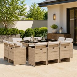 Comfortable 11-Piece Garden Dining Set for Your Patio