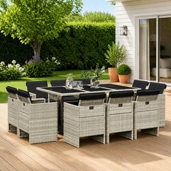 Comfortable and Stylish 11-Piece Garden Dining Set