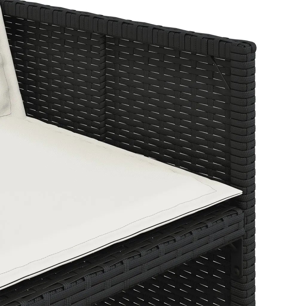 Black Poly Rattan Garden Dining Set 13 Piece Outdoor Furniture with Cushions