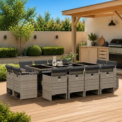 Warm and Practical 13 Piece Garden Dining Set