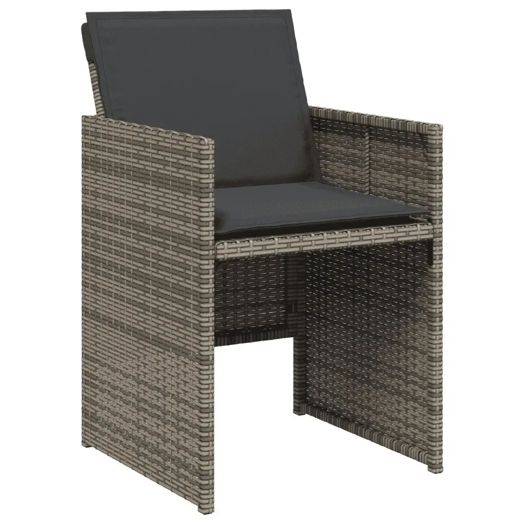Garden Dining Set 13 Piece Outdoor Furniture Grey Poly Rattan with Cushions