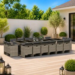 Value-Driven 17 Piece Grey Outdoor Dining Set