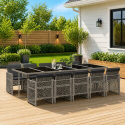 Comfortable and Practical 11 Piece Garden Dining Set