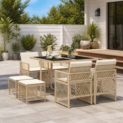 Reliable 9 Piece Garden Dining Set with Practical Features