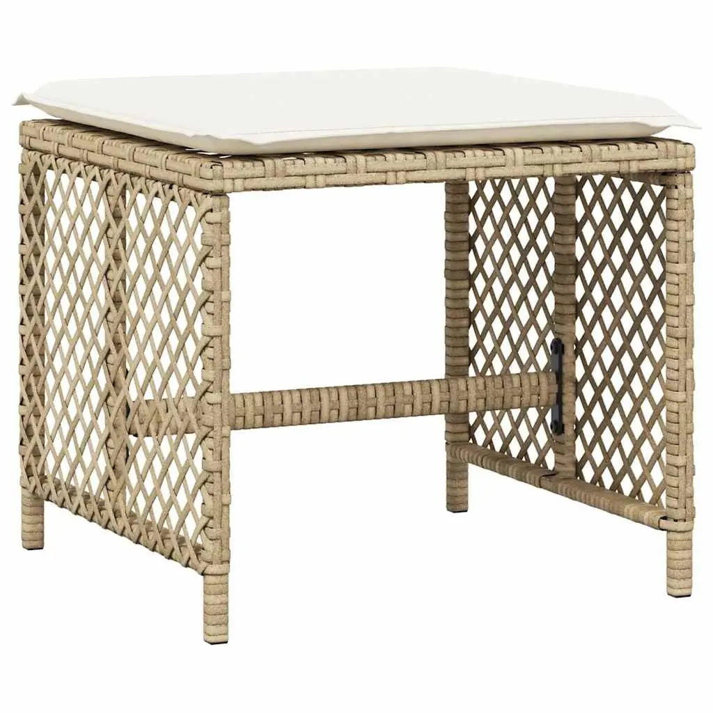 9 Piece Garden Dining Set Outdoor Patio Furniture with Cushions Beige Poly