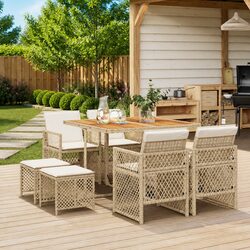 Comfortable 9-Piece Garden Dining Set for Outdoor Enjoyment