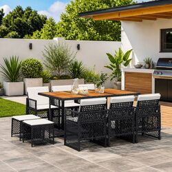 Comfortable 11 Piece Outdoor Garden Dining Set