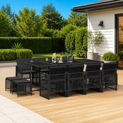 Comfortable and Affordable 13 Piece Black Dining Set