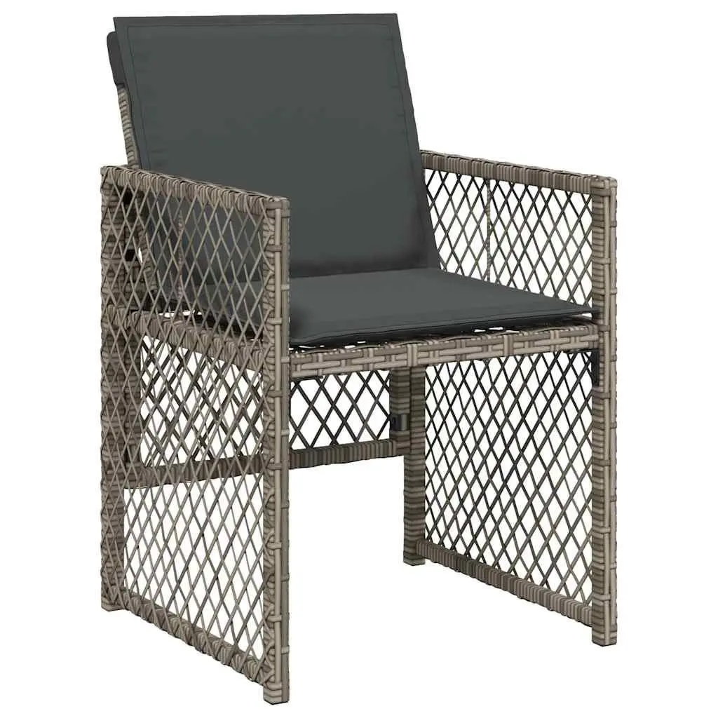 Garden Dining Set 13 Piece Outdoor Furniture Grey Poly Rattan Chairs Table