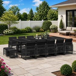 Reliable 15 Piece Outdoor Dining Set with Cushions