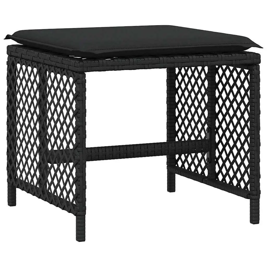 Outdoor Garden Dining Set 17 Piece Black Poly Rattan Patio Furniture with