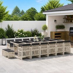 Affordable 17-Piece Garden Dining Set in Grey
