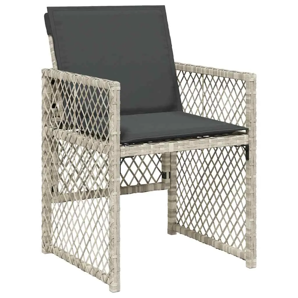 Outdoor Dining Set 17 Pieces Garden Furniture Grey Rattan Cushioned Table