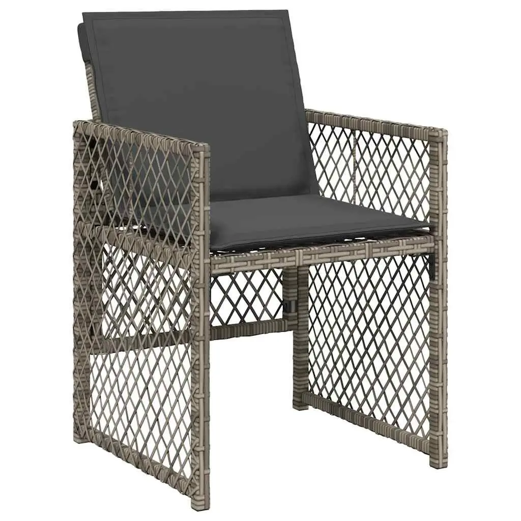 Garden Dining Set 9 Piece Outdoor Furniture Patio Table Chairs Grey Poly Rattan