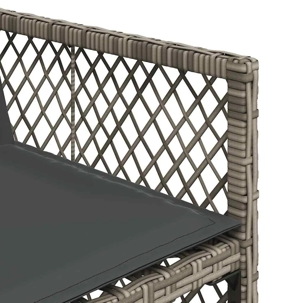 Garden Dining Set 9 Piece Outdoor Furniture Patio Table Chairs Grey Poly Rattan
