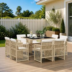 Comfortable and Affordable 9 Piece Garden Dining Set