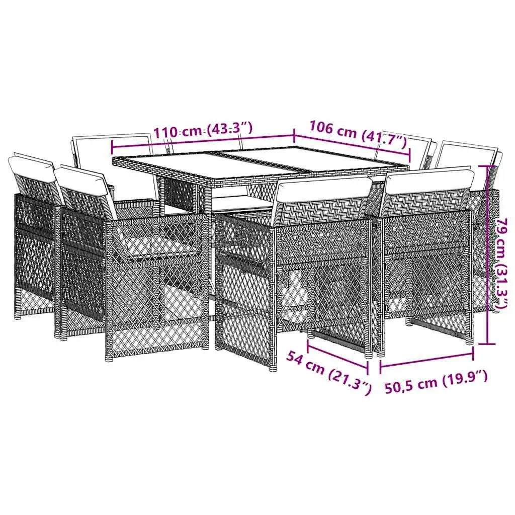 9-Piece Garden Dining Set