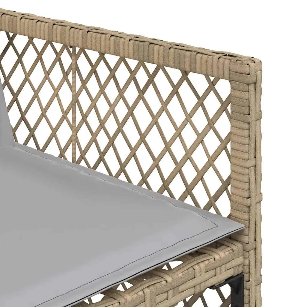 9 Piece Outdoor Dining Set Beige Poly Rattan Garden Furniture