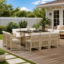 Warm and Value-Focused 11 Piece Garden Dining Set