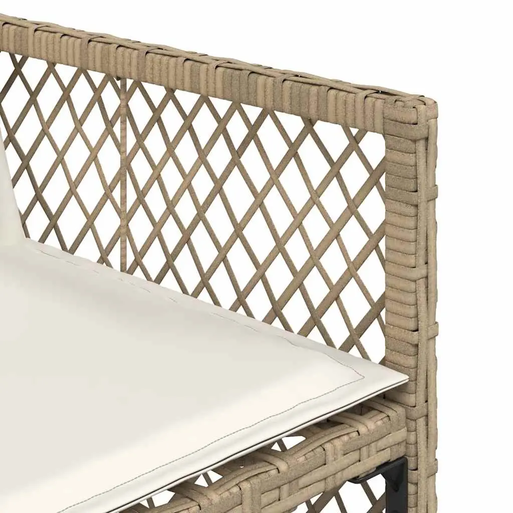 Garden Dining Set 11 Piece Outdoor Furniture Beige Poly Rattan with Cushions